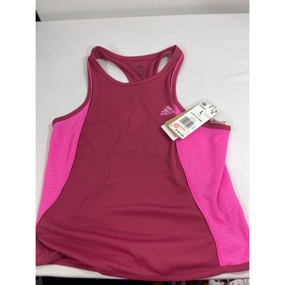 Adidas Pop Up Tank Girls S 9-10Y Pink/Purple‎ Aeroready Lightweight New